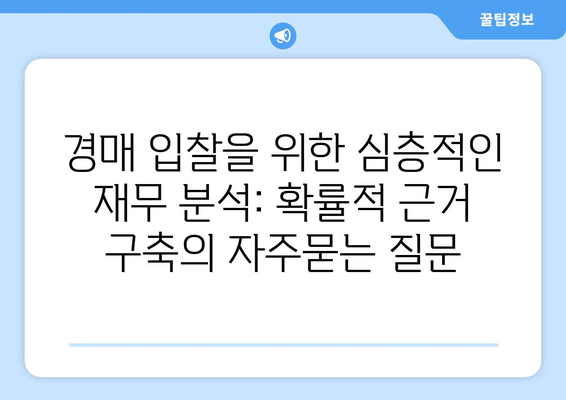 경매 입찰을 위한 심층적인 재무 분석: 확률적 근거 구축