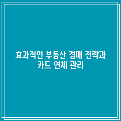 카드 연체 수수료 고려한 부동산 경매 절차 아는 것