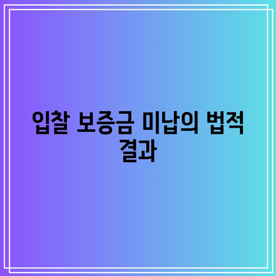 입찰 보증금 미납 시: 결과 및 피해 방지