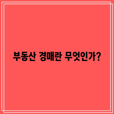 부동산 경매 절차의 간단한 요약