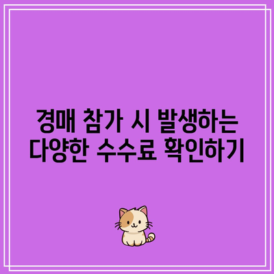 경매 절차 이해에 필수적인 수수료 항목 확인