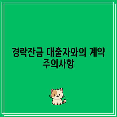 경락잔금 대출 조건 및 법무비용 체크리스트