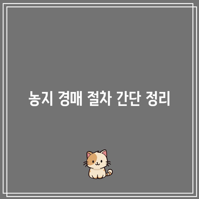 낙찰 후 셀프 등기 후기: 농지 경매