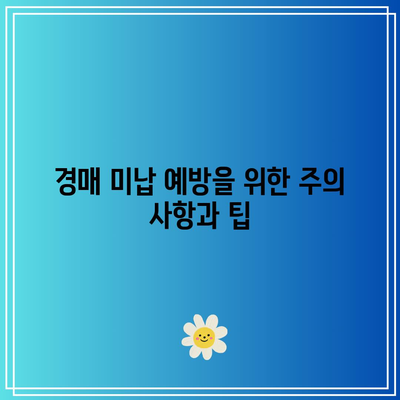 경매 낙찰자 미납 시 처리 절차