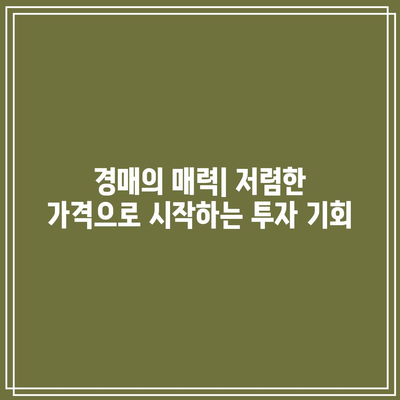 경매를 시작해야 할 이유: 성공적 투자의 시작점