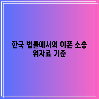 이혼 소송 위자료 기준 금액: 심층 가이드