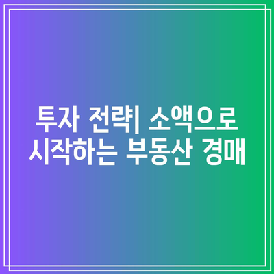 법원 부동산 경매: 소액 토지 공매를 통한 수익 실현