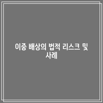 위자료 산정에서의 상간자 소송과 이중 배상